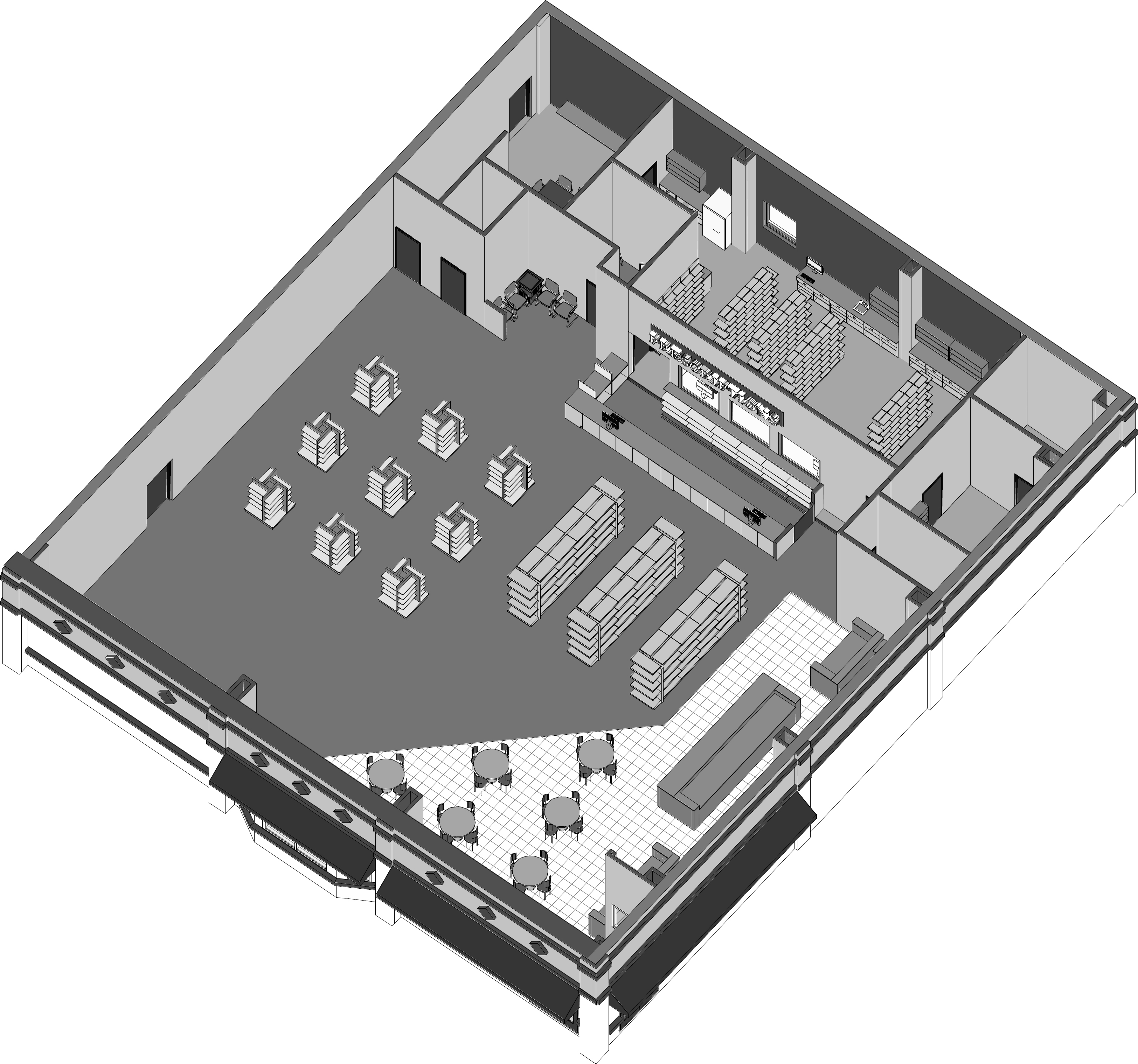 A CAD illustration for a pharmacy transformation plan